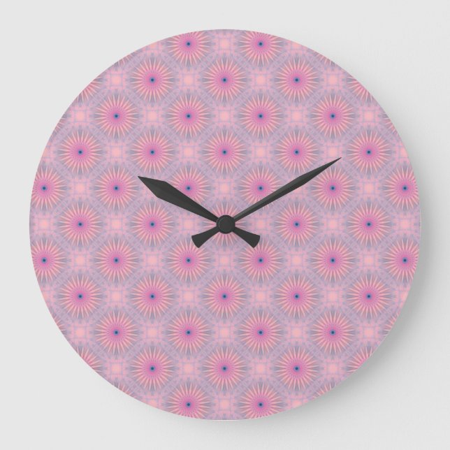 Mandala Pattern Große Wanduhr (Vorderseite)
