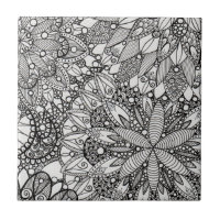 Mandala Pattern Lineart Keramik Tile