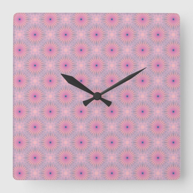 Mandala Pattern Quadratische Wanduhr (Vorderseite)