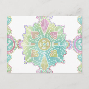 Mandala Pattern Rainbow Watercolor Postkarte