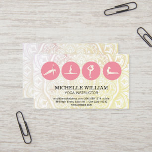 Mandala Pattern Symbol für Yoga-Posen Visitenkarte