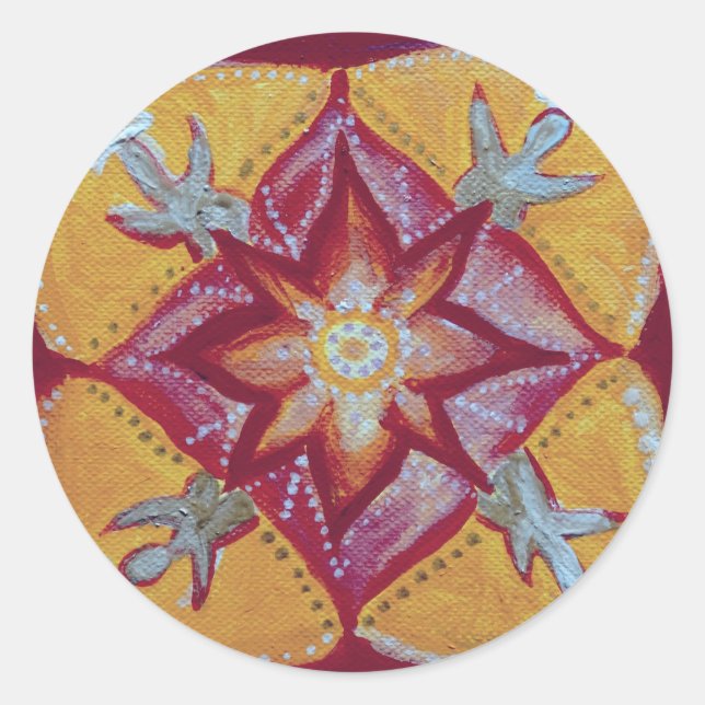 Mandala Peace Classic Round Sticker, glänzend Runder Aufkleber (Vorderseite)