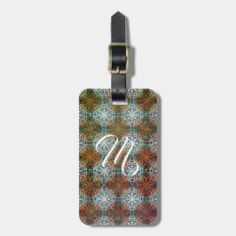 Mandala Peacock Boho Inspiration Monogramm Gepäckanhänger