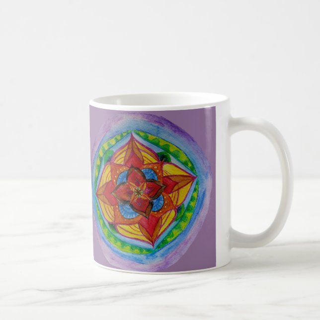 Mandala Pencil Zeichnend weiße 11 oz klassische Ta Tasse (Rechts)