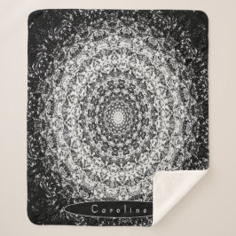 Mandala personalisiert Black and White Stone Sherpadecke