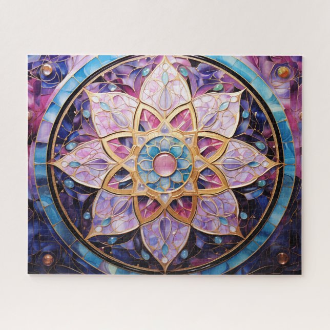 Mandala Pink Lila Puzzle (Horizontal)