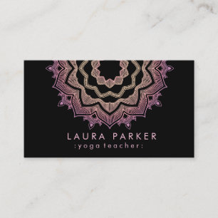Mandala Pink Lotus Blume Yoga Medizin Holistisch Visitenkarte