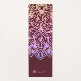 Mandala Pink Pum Personalisiert (1 Seite) Yogamatte