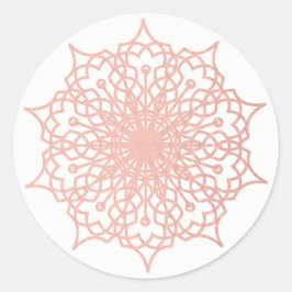 Mandala Pink Rose Gold Blush Runder Aufkleber