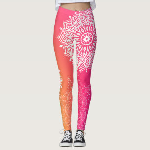 Mandala Pink und Yellow YOGA Leggings