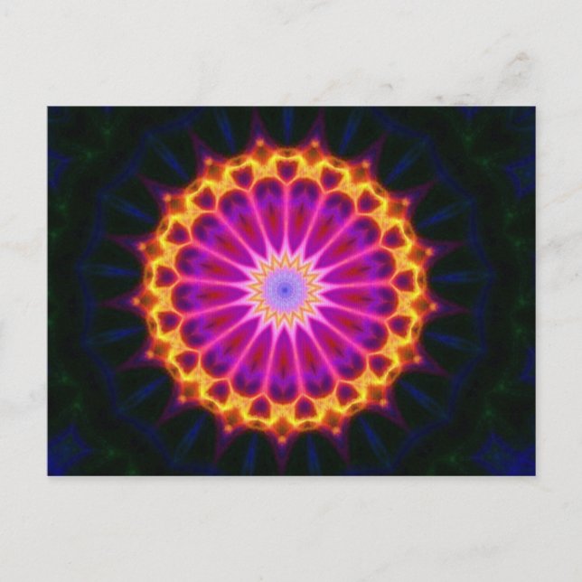 Mandala Postcard - Gelb und Rosa Postkarte (Vorderseite)