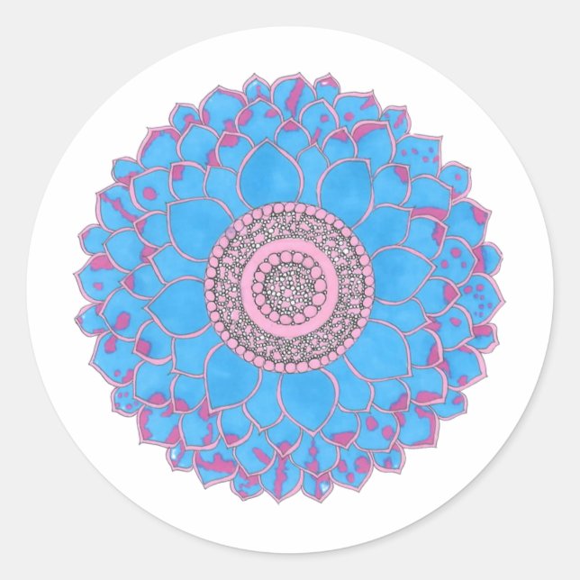 Mandala Print Runder Aufkleber (Vorderseite)