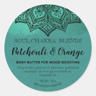 Mandala Produktverpackung Mood Blend Labels Runder Aufkleber