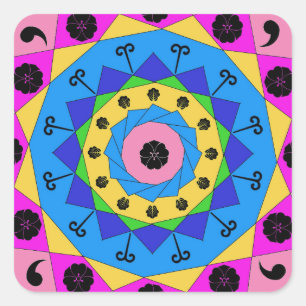 Mandala Quadratischer Aufkleber
