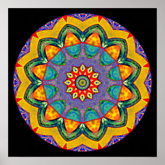 Mandala Quilt Crystal Mandala Poster