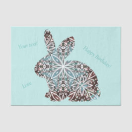 Mandala Rabbit Chocolate and Blues Tissue Paper Seidenpapier