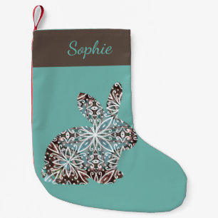Mandala Rabbit Chocolate Blues Strumpf Kleiner Weihnachtsstrumpf
