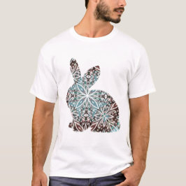 Mandala Rabbit Chocolate und Blues T-Shirt