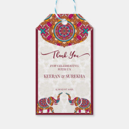 Mandala rangoli Elefant Gastgeschenk Hochzeit Geschenkanhänger