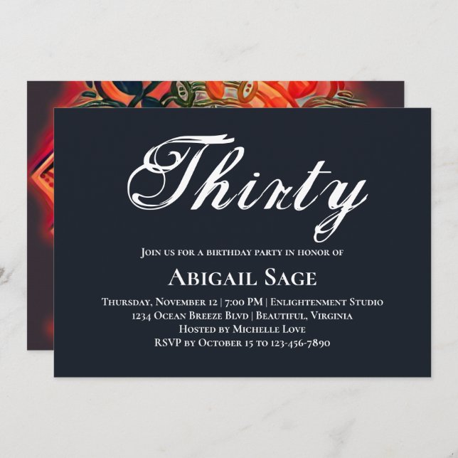 Mandala Red, Black, Brown Yoga Meditation Geburtst Einladung (Vorne/Hinten)