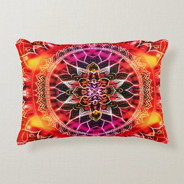 Mandala Red Decorative Dekokissen (Vorderseite)