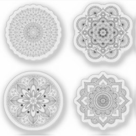 Mandala Retro Hand Henna tattoo Set 4x Aufkleber