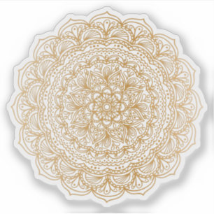 Mandala Retro handgezeichnete goldene Tätowierung Aufkleber