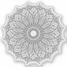 Mandala Retro handgezeichnete schwarz-weiße Sonnen Aufkleber
