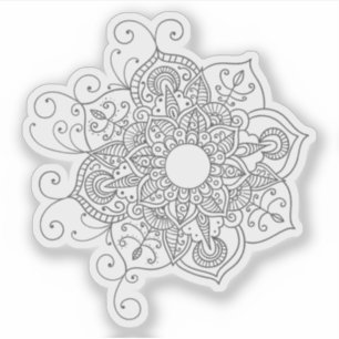 Mandala Retro handgezeichnete tattoo henna Blume Aufkleber