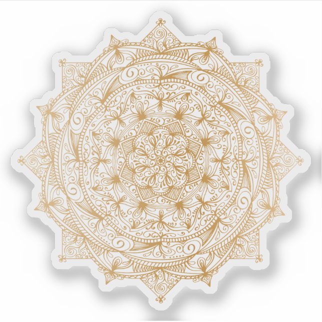 Mandala Retro handgezogenes goldenes Tattoo Aufkleber (Vorderseite)