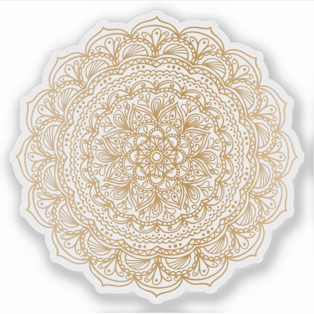 Mandala Retro handgezogenes goldenes Tattoo Aufkleber (Vorderseite)