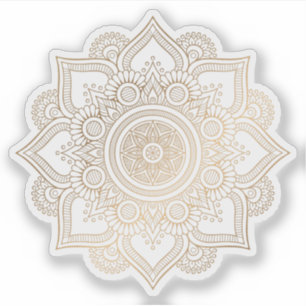 Mandala Retro handgezogenes goldenes Tattoo Aufkleber