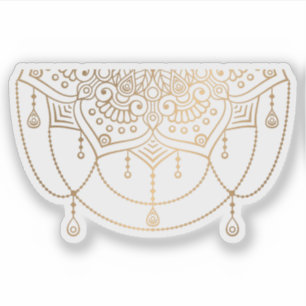 Mandala Retro handgezogenes goldenes Tattoo Aufkleber
