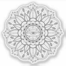 Mandala Retro handgezogenes Tattoo henna Blume Aug