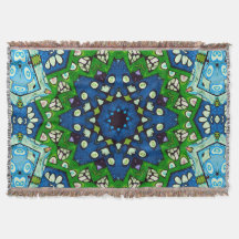 Mandala Retro Mosaic Green Blue Pattern