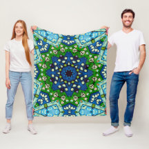 Mandala Retro Mosaic Green Blue Pattern