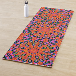 Mandala Retro Orange Floral Psychedelic Yoga Mat Yogamatte
