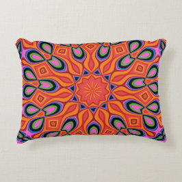 Mandala Retro Orange Hipster Decke Kissen