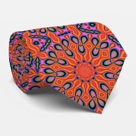 Mandala Retro Orange Hipster Decor Krawatte