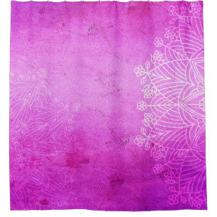 Mandala rosa Design Meditation zen Duschvorhang