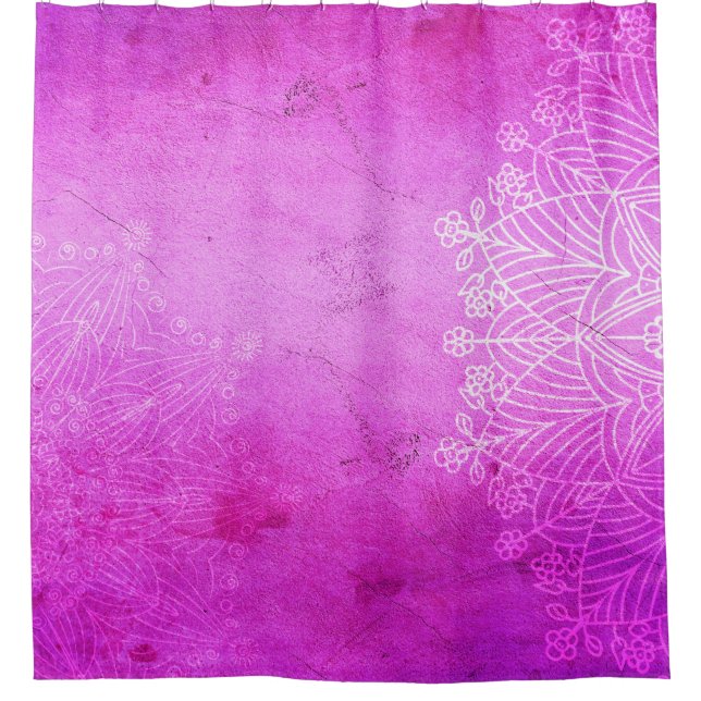 Mandala rosa Design Meditation zen Duschvorhang (Vorderseite)
