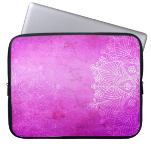 Mandala rosa Design Meditation zen Laptopschutzhülle