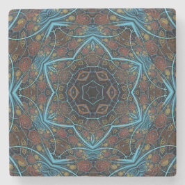 Mandala Rosette Boho Bohemisch Style Dandy Pattern Steinuntersetzer