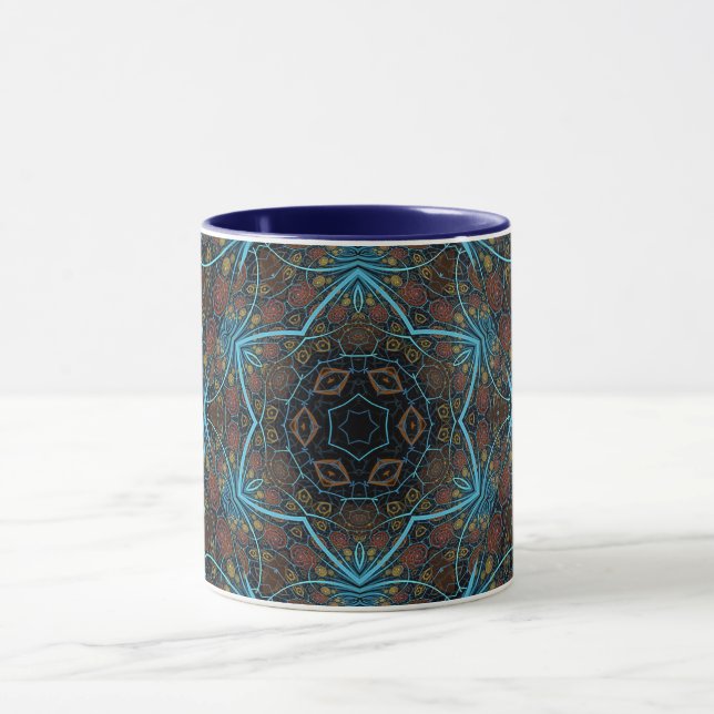 Mandala Rosette Boho Bohemisch Style Dandy Pattern Tasse (Zentrum)