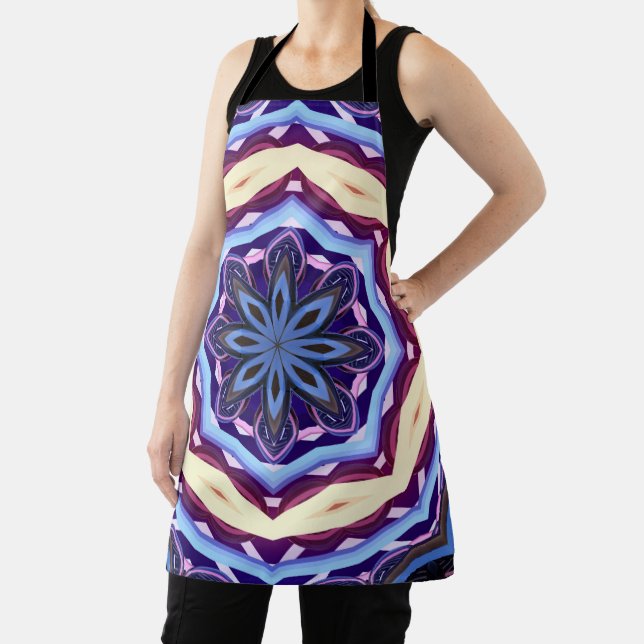 Mandala Rosette Floral Trippy Retro Hippie Boho Schürze (InSitu)