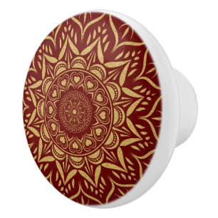 Mandala Roter Hintergrund Keramikknauf