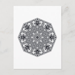 Mandala Round Ornament Postkarte
