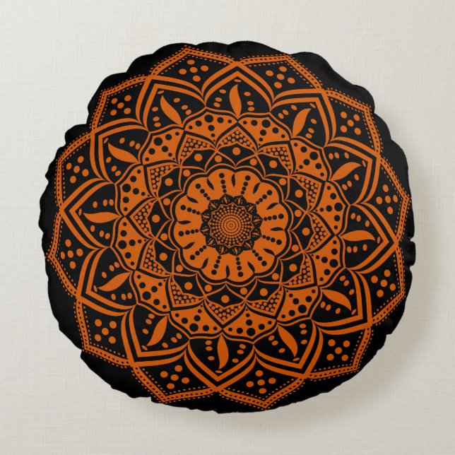 Mandala Round Pillow Rundes Kissen (Vorderseite)