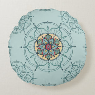 Mandala Round Throw Pillow Rundes Kissen
