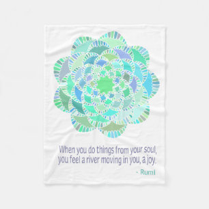 Mandala Rumi Joy Quote Fleecedecke